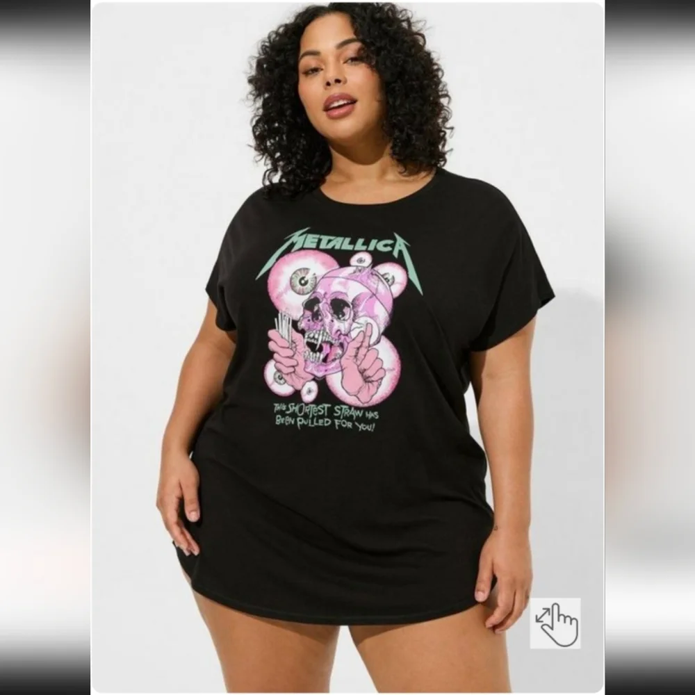 Torrid 6x Metallica Dolman Sleep Tunic - Picture 1 of 8